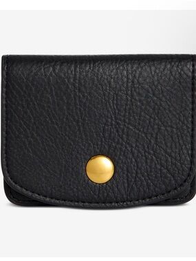 Style & Co. Black Pebbled Card & Key Pouch with Gold Snap